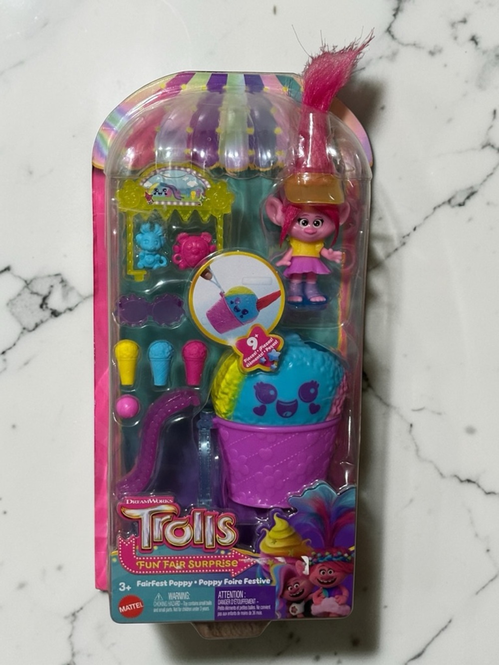Trolls Poppy Playset with Pink Hair, Blue & Purple Accessories